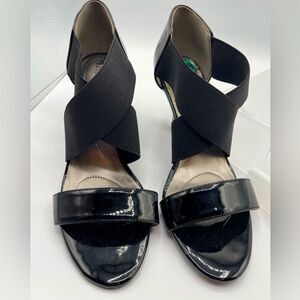 Bandolino Miesha - open toe slip on shoes, black, size 8